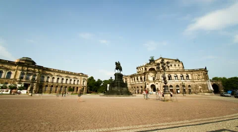 Semperoper and Zwinger, Dresden, time lapse Видео 65015684