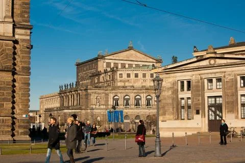 The Semperoper in Dresden, Germany. It is the opera house of the Saxon State  Stock Photos