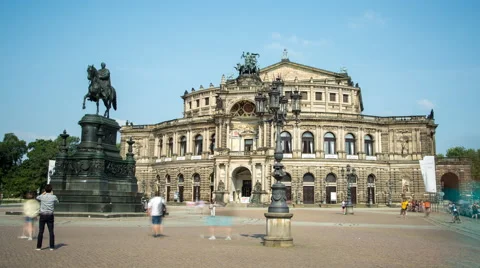 Semperoper, Dresden, time lapse Stock Footage 65016576
