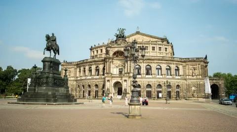 Semperoper, Dresden, time lapse Stock Footage 65023202