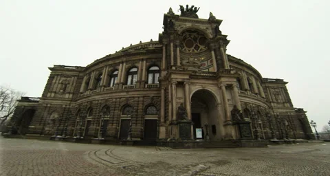 Semperoper Opera House in Dresden at winter Stock Footage 35544891