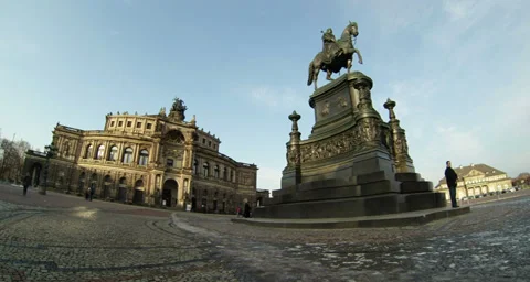 Semperoper Opera House in Dresden at winter Stock Footage 35545207