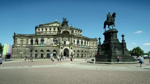 Semperoper, opera house (Saxon State Opera) Stock Footage 80796317