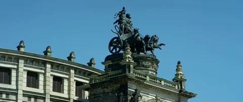 Semperoper, opera house (Saxon State Opera) (RED 5K ws 21:9) Stock Footage 80800573