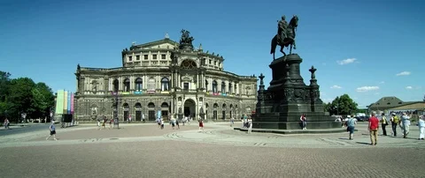 Semperoper, opera house (Saxon State Opera) (RED 5K ws 21:9) Stock Footage 80824369