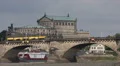Semperoper Saxon Opera House Augustus Bridge Dresden Skyline Tramway Car Traffic HD Footage