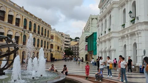 Senado square Macau view in slow motion, 4k Stock Footage 271236543