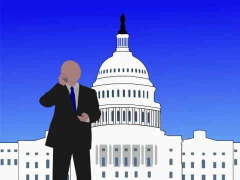 Senator on phone Stock Illustration