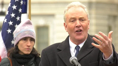 Senator Van Hollen criticizes Trump's tax cuts Pt.2 Stock Footage 88631494