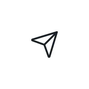 Send arrow icon minimal paper plane symbol. Navigation messaging interface Stock Illustration