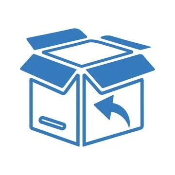 Send back, easy parcel return icon / blue color Ilustração Stock