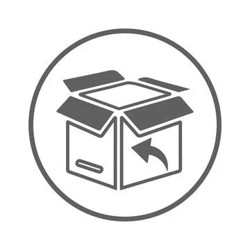 Send back, easy parcel return icon / gray color Ilustração Stock