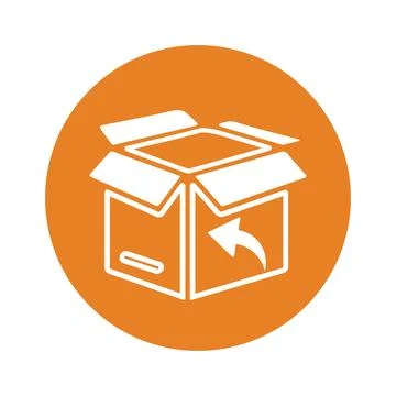 Send back, easy parcel return icon design Stock Illustration