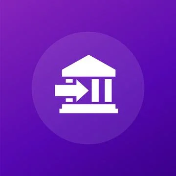 Send to bank vector icon Stock Illustration