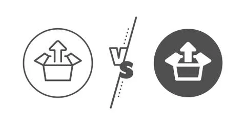 Send box line icon. Open delivery parcel sign. Cargo package. Vector 스톡 일러스트