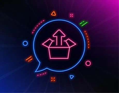 Send box line icon. Open delivery parcel sign. Cargo package. Vector Stock Illustration