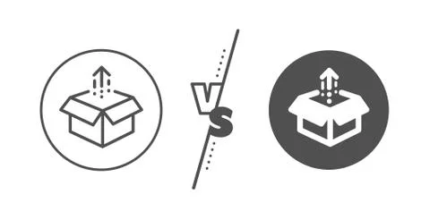 Send box line icon. Open delivery parcel sign. Cargo package. Vector Stock Illustration