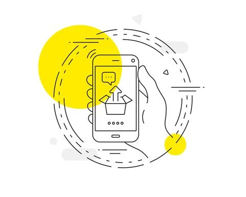 Send box line icon. Open delivery parcel sign. Cargo package. Vector Stock Illustration