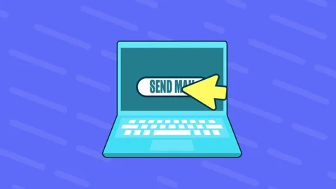 Send Business E-Mail With Notebook Stock Footage 283903387