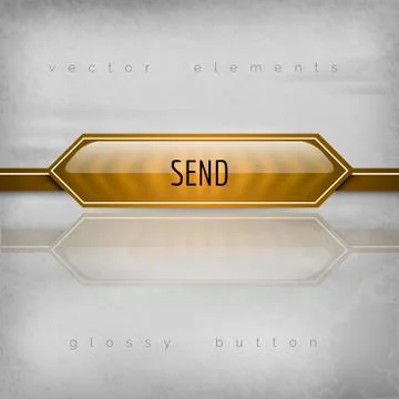 Send Button - Modern plastic buttons with sharp corners. Stock Illustration