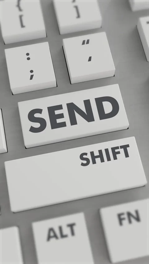 SEND BUTTON PRESSING ON KEYBOARD Vertical Video Stock Footage 302439373