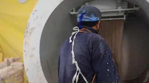 Send casting coating process in the wax mold is in under process Stock Footage 306144767