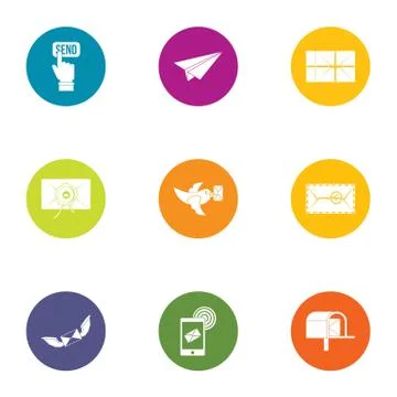 Send choice icons set, flat style Illustrazione stock
