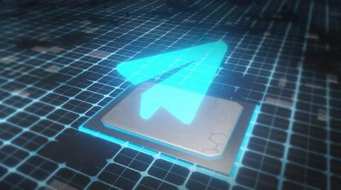 Send Concept with Technology Background Board Ilustração Stock