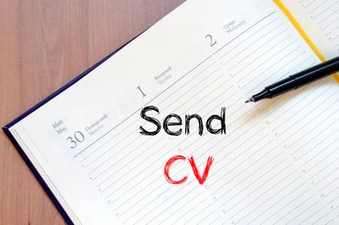 Send cv on notebook Stock Photos