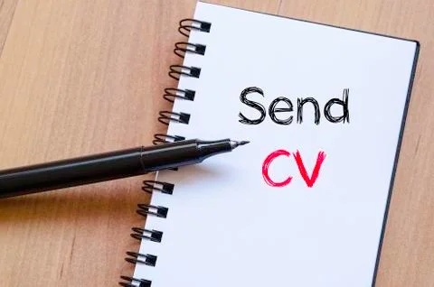 Send cv on notebook Stock Photos