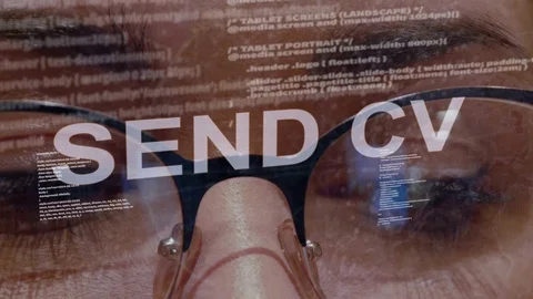 Send CV text on female software developer Stock Footage 107969896