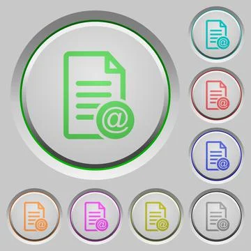 Send document as email push buttons Illustrazione stock