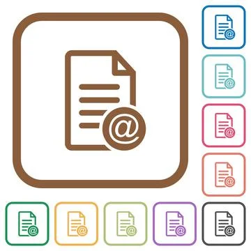 Send document as email simple icons Stock Illustration
