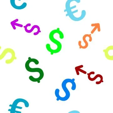 Send Dollar Flat Vector Seamless Pattern Illustrazione stock