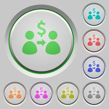 Send Dollars push buttons Stock Illustration