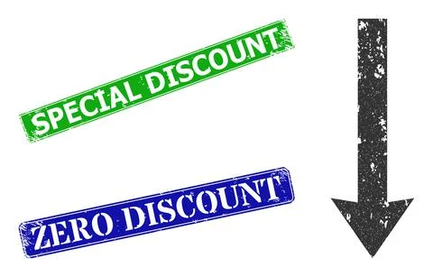 Send Down Grunge Icon and Rubber Special Discount Stamp Seal Stock Illustration