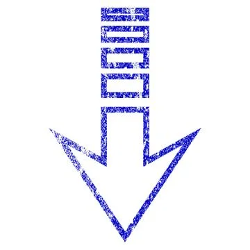 Send Down Grunge Textured Icon Stock Illustration
