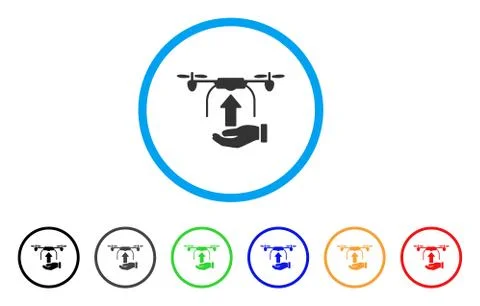 Send Drone Hand Rounded Icon Illustrazione stock