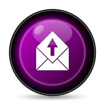 Send e-mail icon. Internet button on white background.. Stock Illustration