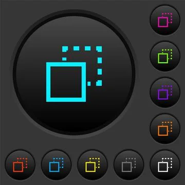 Send element to back dark push buttons with color icons Stock Illustration