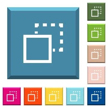 Send element to back white icons on edged square buttons Stock Illustration