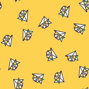 Send email campaign marketing vector seamless pattern Illustrazione stock