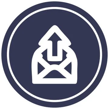 Send email circular icon Stock Illustration
