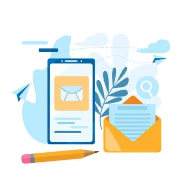 Send email. Concept of the call, address book, note book. Contact us icon. Se Stock Illustration