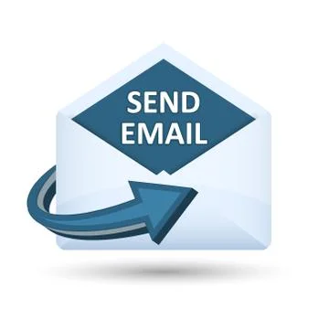 Send email icon vector concept. Open envelope with blue arrow. Stock-Illustration