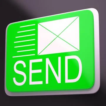 Send envelope shows electronic message worldwide communication Stock Illustration