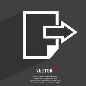 Send Export file  icon symbol Flat modern web design with long shadow and spa Stock Illustration