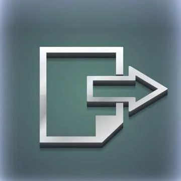 Send Export file icon symbol. 3D style. Trendy, modern design with space for you Stock Illustration