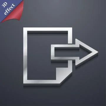 Send Export file icon symbol. 3D style. Trendy, modern design with space for you Stock Illustration