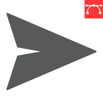 Send glyph icon, ui and button, paper plane sign vector graphics, editable Stock Illustration